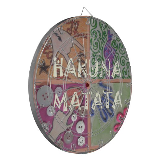 Hakuna Matata Handteken Art Print Dartbord (Voorkant Links)