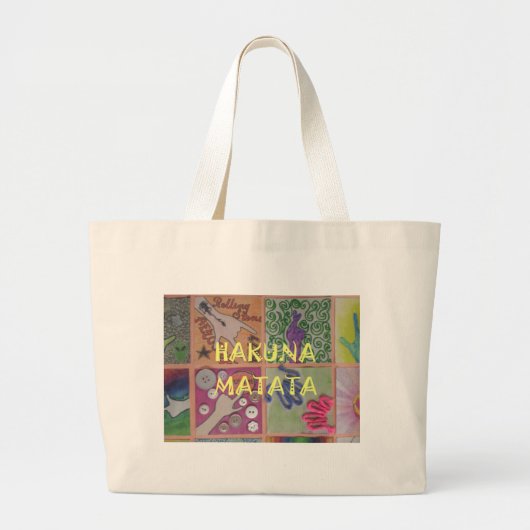 Hakuna Matata Handteken Art Print Grote Tote Bag (Voorkant)