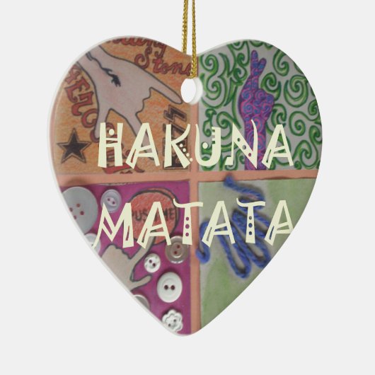 Hakuna Matata Handteken Art Print Keramisch Ornament (Rechts)