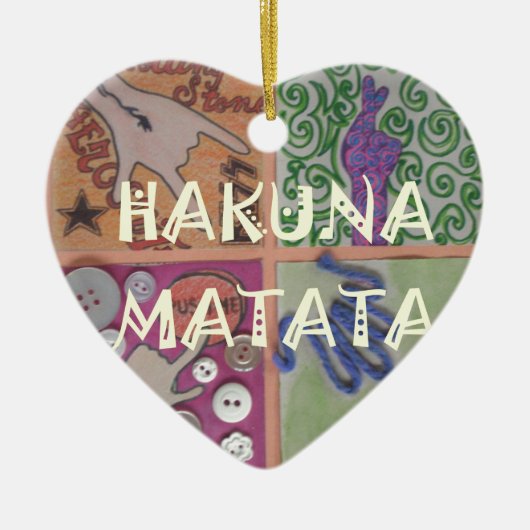 Hakuna Matata Handteken Art Print Keramisch Ornament (Voorkant)