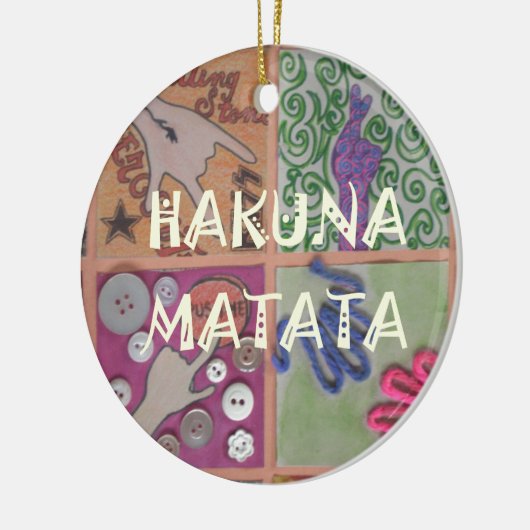 Hakuna Matata Handteken Art Print Keramisch Ornament (Links)