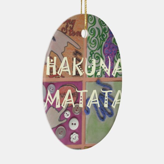 Hakuna Matata Handteken Art Print Keramisch Ornament (Rechts)