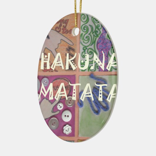 Hakuna Matata Handteken Art Print Keramisch Ornament (Links)