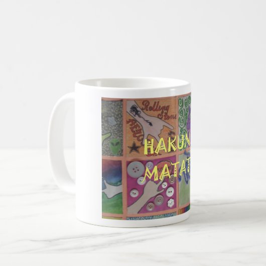 Hakuna Matata Handteken Art Print Koffiemok (Voorkant links)