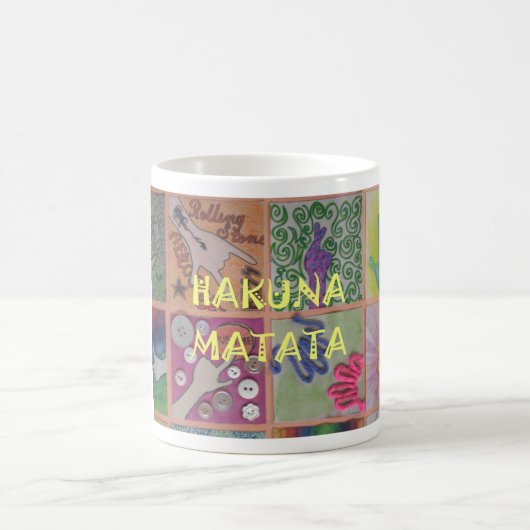 Hakuna Matata Handteken Art Print Koffiemok (Center)