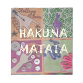 Hakuna Matata Handteken Art Print Notitieblok (Voorkant)