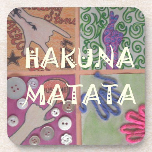 Hakuna Matata Handteken Art Print Onderzetter (Voorkant)