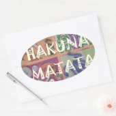 Hakuna Matata Handteken Art Print Ovale Sticker (Envelop)