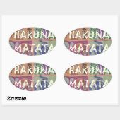 Hakuna Matata Handteken Art Print Ovale Sticker (Vel)
