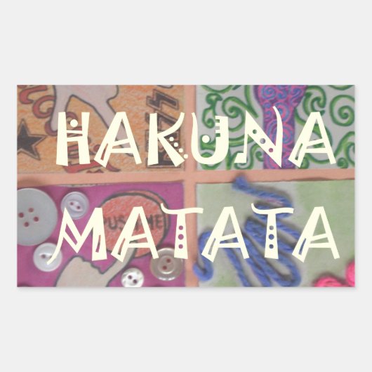 Hakuna Matata Handteken Art Print Rechthoekige Sticker (Voorkant)