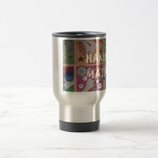 Hakuna Matata Handteken Art Print Reisbeker (Center)