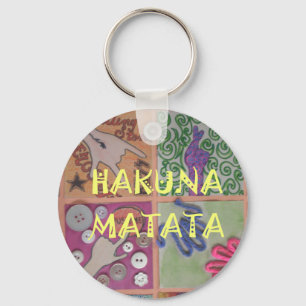 Hakuna Matata Handteken Art Print Sleutelhanger
