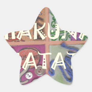 Hakuna Matata Handteken Art Print Ster Sticker