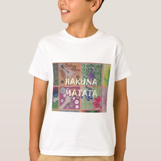 Hakuna Matata Handteken Art Print T-shirt (Voorkant)