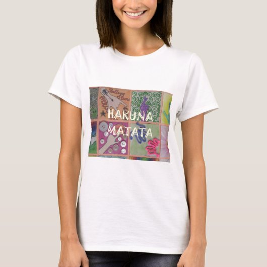 Hakuna Matata Handteken Art Print T-shirt (Voorkant)