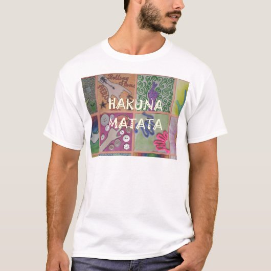 Hakuna Matata Handteken Art Print T-shirt (Voorkant)