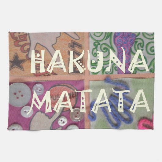 Hakuna Matata Handteken Art Print Theedoek (Horizontaal)