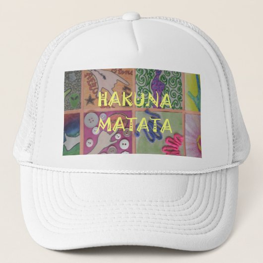Hakuna Matata Handteken Art Print Trucker Pet (Voorkant)