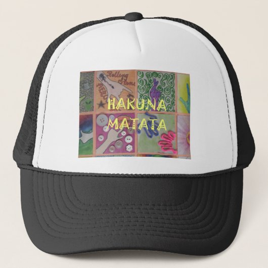 Hakuna Matata Handteken Art Print Trucker Pet (Voorkant)