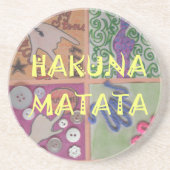 Hakuna Matata Handteken Art Print Zandsteen Onderzetter (Voorkant)