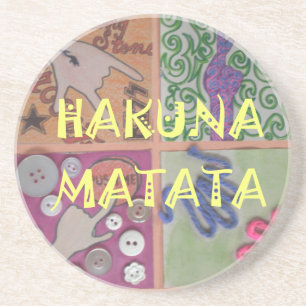 Hakuna Matata Handteken Art Print Zandsteen Onderzetter