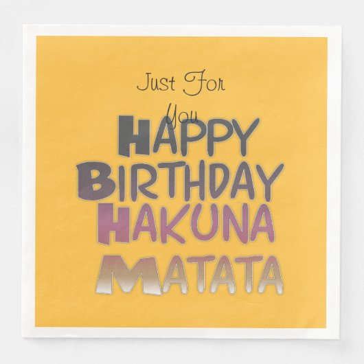 Hakuna Matata Happy Birthday Servetten (Voorkant)