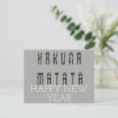 Hakuna Matata Happy Nieuwjaar Feestdagenkaart (Staand voorkant)