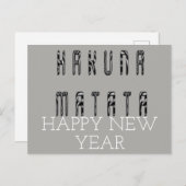 Hakuna Matata Happy Nieuwjaar Feestdagenkaart (Voorkant / Achterkant)