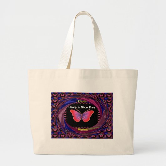 Hakuna Matata heeft een fijne dag.png Grote Tote Bag (Voorkant)