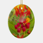 Hakuna Matata heerlijke groene rode gele bloemen. Keramisch Ornament (Rechts)