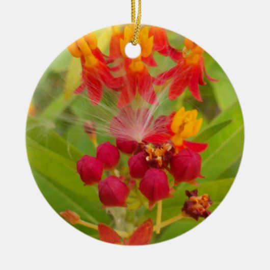 Hakuna Matata heerlijke groene rode gele bloemen. Keramisch Ornament (Voorkant)