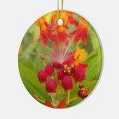 Hakuna Matata heerlijke groene rode gele bloemen. Keramisch Ornament (Links)