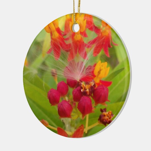 Hakuna Matata heerlijke groene rode gele bloemen. Keramisch Ornament (Links)