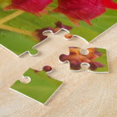 Hakuna Matata heerlijke groene rode gele bloemen. Legpuzzel (Zijkant)