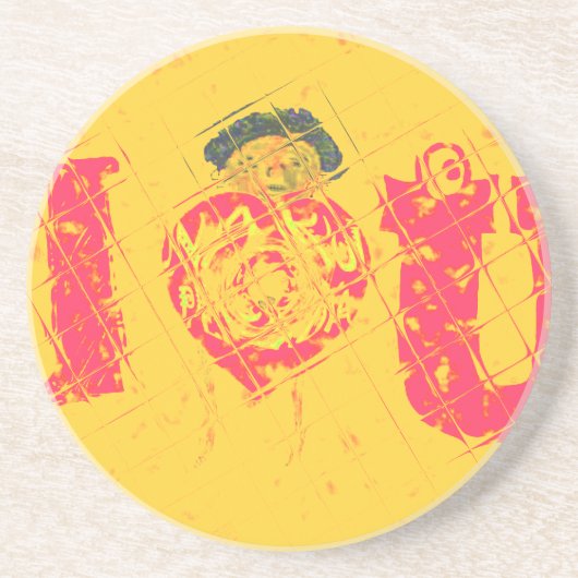 Hakuna Matata I love U Swahili word Text betekenin Zandsteen Onderzetter (Voorkant)