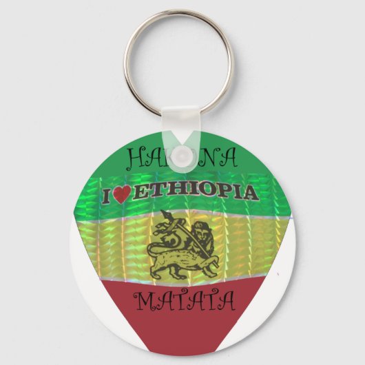 Hakuna Matata Ik hou van Ethiopische kleuren Sleutelhanger (Voorkant)