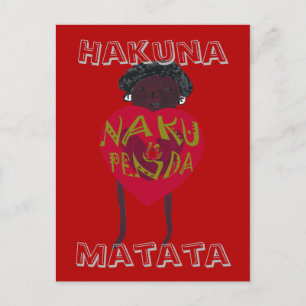 Hakuna Matata Ik hou van je Nakupenda Sana Swahili Briefkaart