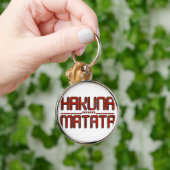 Hakuna Matata in het rood met sterren Techno Sleutelhanger (Hand)