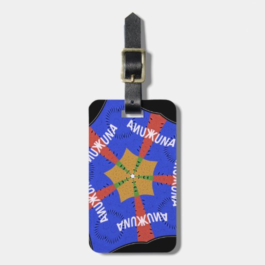 Hakuna Matata Iridiscent Blue Bagagelabel (Voorkant verticaal)