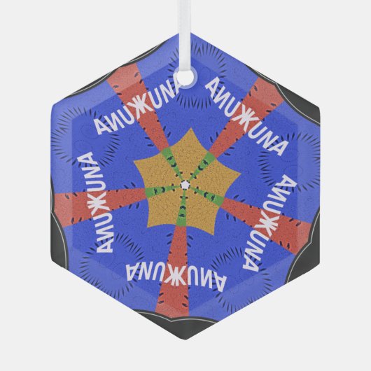 Hakuna Matata Iridiscent Blue Glas Ornament (Voorkant)