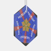 Hakuna Matata Iridiscent Blue Glas Ornament (Voorkant Rechts)