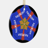 Hakuna Matata Iridiscent Blue Keramisch Ornament (Rechts)