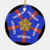 Hakuna Matata Iridiscent Blue Keramisch Ornament (Voorkant)