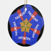 Hakuna Matata Iridiscent Blue Keramisch Ornament (Links)