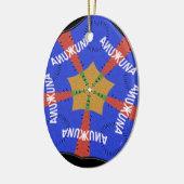 Hakuna Matata Iridiscent Blue Keramisch Ornament (Links)