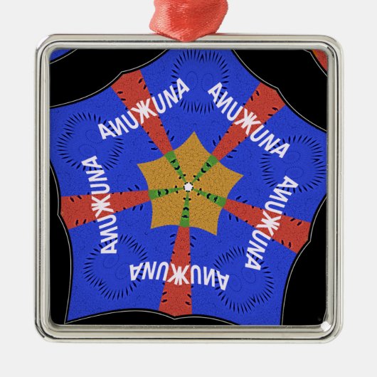 Hakuna Matata Iridiscent Blue Metalen Ornament (Voorkant)