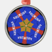 Hakuna Matata Iridiscent Blue Metalen Ornament (Voorkant)