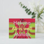 Hakuna Matata is een goed briefkaart patroon (Staand voorkant)
