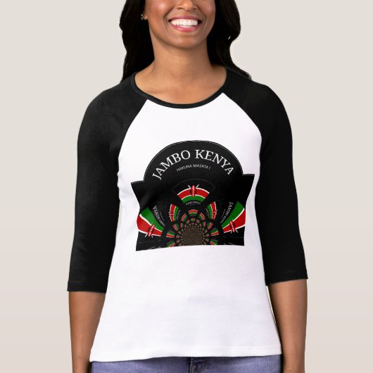 Hakuna Matata Jambo Kenya Sleeve Raglan T-Shirt (Voorkant)