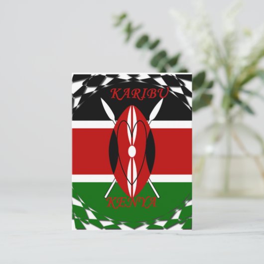Hakuna matata Karaibu Kenya Briefkaart (Staand voorkant)